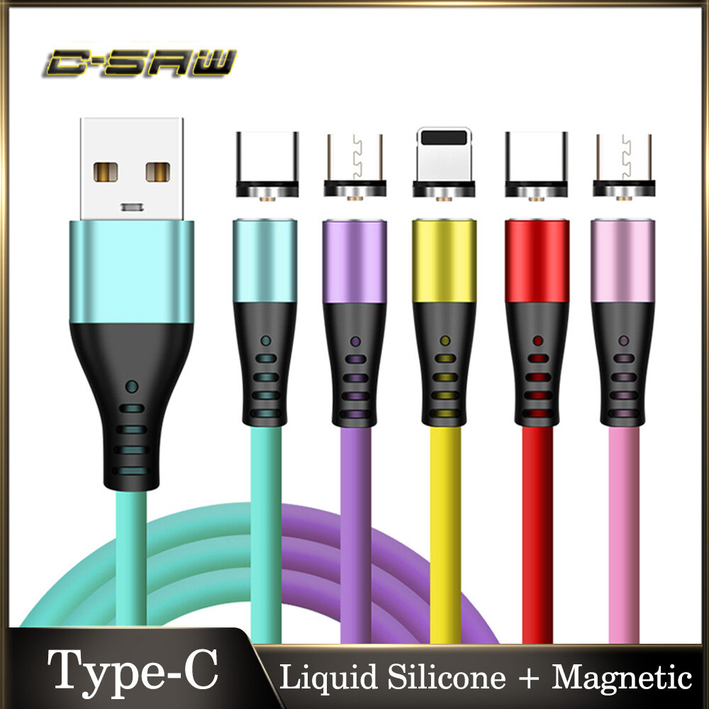 C-SAW Ban Đầu 1M Loại USB C Cáp Mềm Silicone Lỏng Từ Cáp Sạc Màu Kẹo Macaron Cáp Sạc Nhanh Cáp Sạc Cho Samsung S8 S9 HUAWEI P20 Người Bạn Đời 20 Xiaomi 8 9 Redmi Note 7 USB-C Cáp
