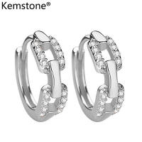 ต่างหูชุบทองคำสีกุหลาบ Kemstone ต่างหูแฟชั่น Zircon ต่างหูแบบห่วงสำหรับเครื่องประดับต่างหูของผู้หญิง