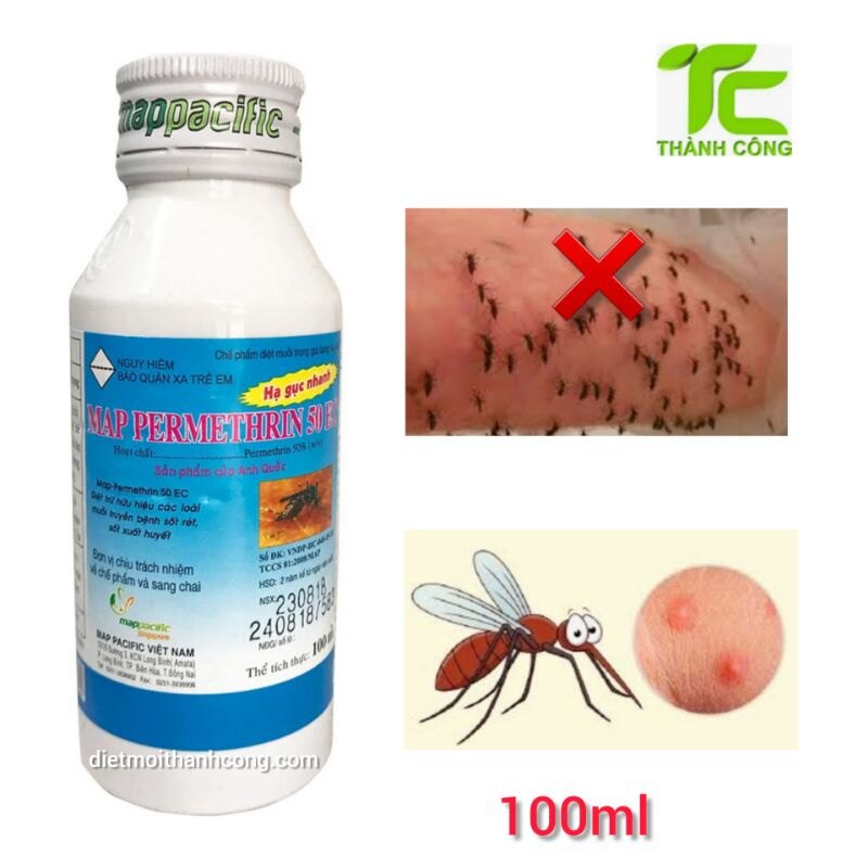 Thuốc diệt muỗi và côn trùng gây hại Map permethrin 50EC 100ml