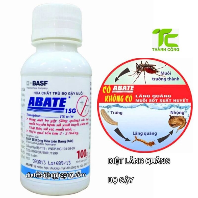 Thuốc diệt lăng quăng,bọ gậy,muỗi Abate 1SG 100g của Bafs Đức