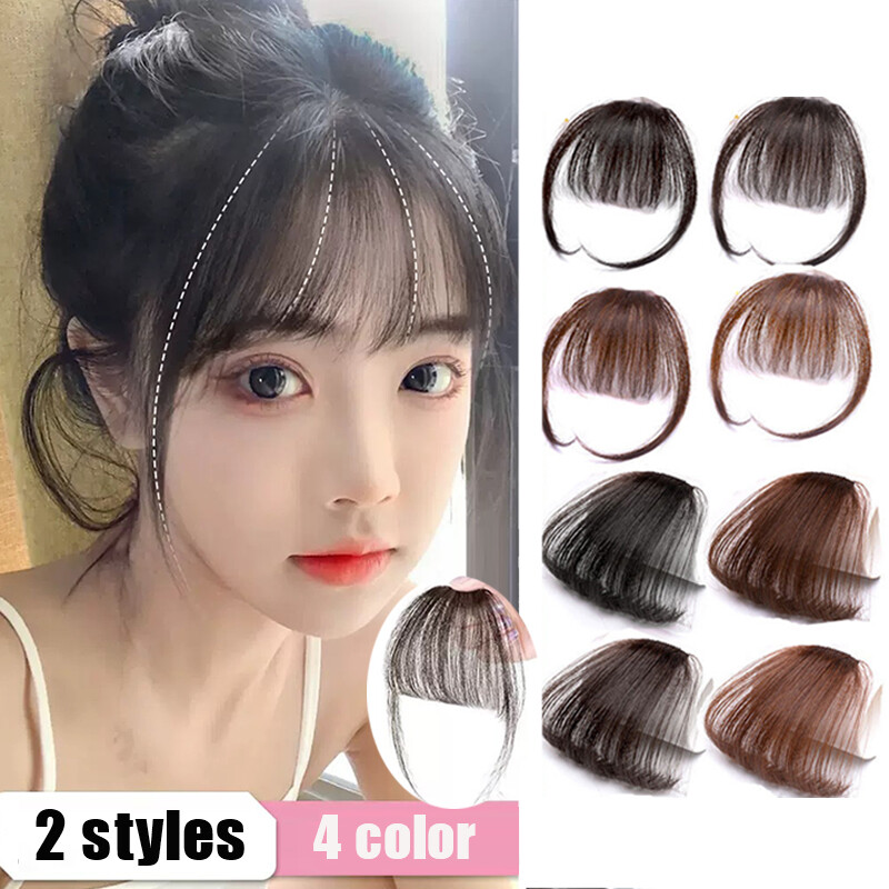 Tóc mái giả tổng hợp 4 màu tóc nối tóc mái giả tóc mái giả tóc giả tóc giả tự nhiên tóc giả nhiệt độ cao màu nâu nhạt
