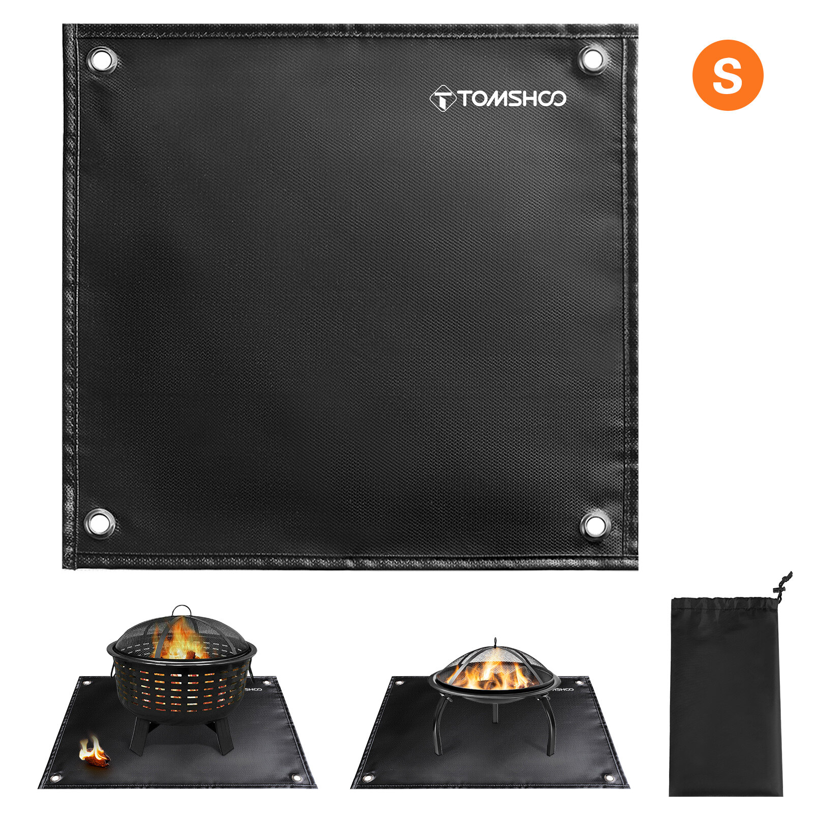 Tomshoo tấm lót lò nướng tấm lót lò sưởi tấm lót chống cháy tấm lót lò nướng cho lò lửa cắm trại ngoài trời bếp ga lò đốt củi ngoài trời tấm nướng bbq