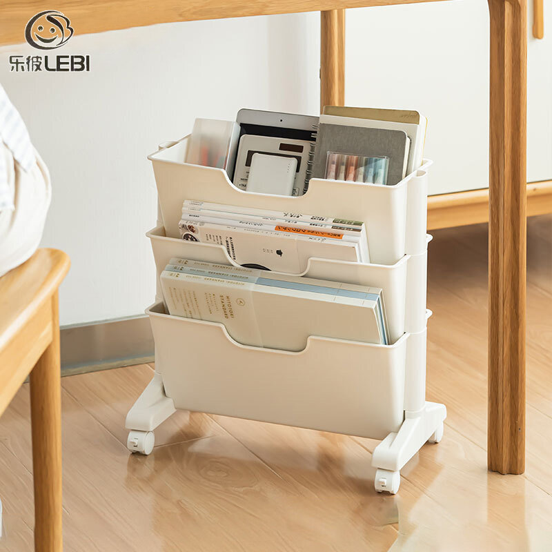 LEBI Kệ túi lưu trữ dưới bàn, giá sách di động, tổ chức ký túc xá, lưu trữ, xe đẩy sàn