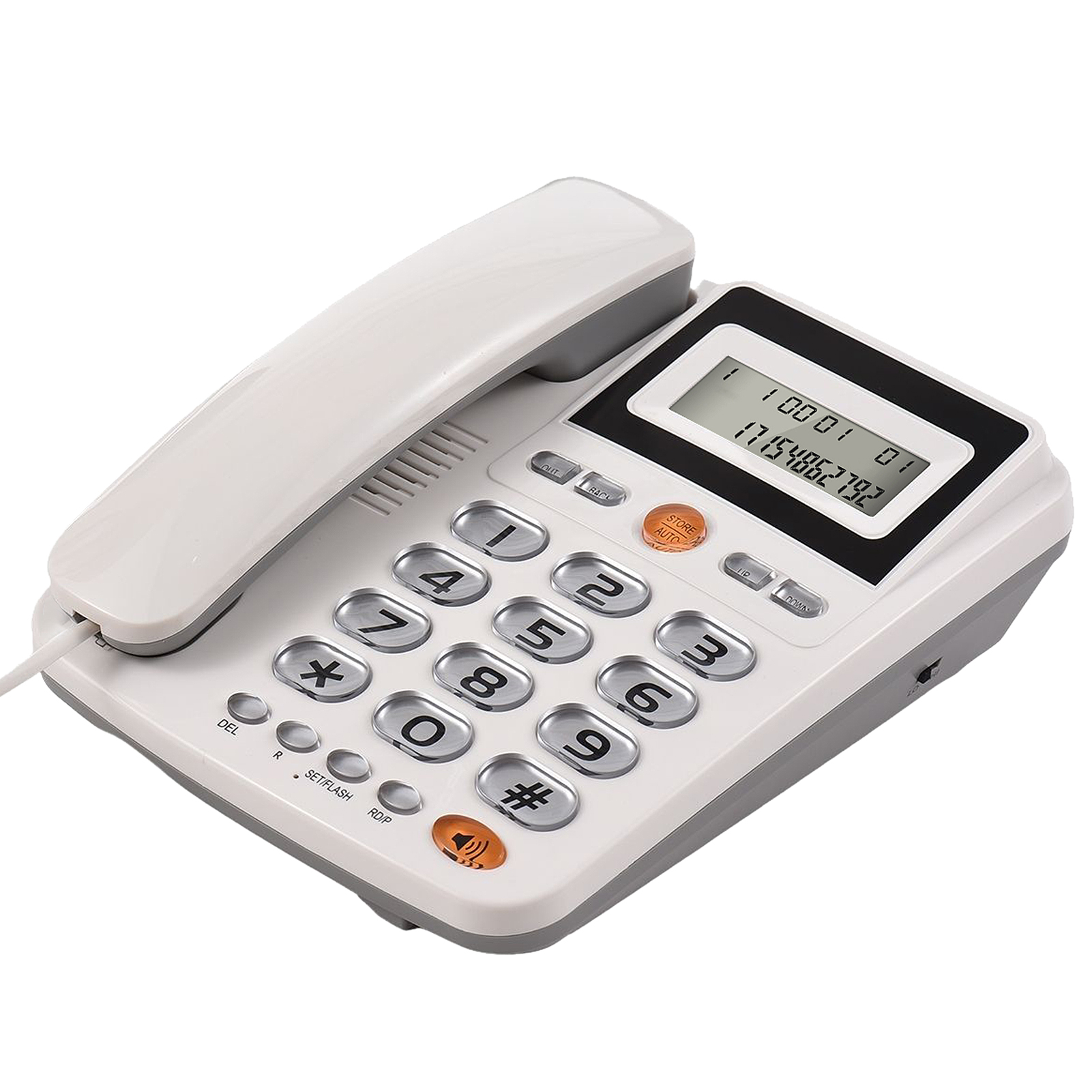 【Hot/COD】KKmoon Desktop Corded Landline Phone Big Button Corded Telephone for Elderly Seniors Phone with LCD Display Flash/ Redial/ Hands Free Functions Dual Ports for the Switch for Home Hotel Office Bank Call Center ราคา 653 บาท*ส่งฟรี