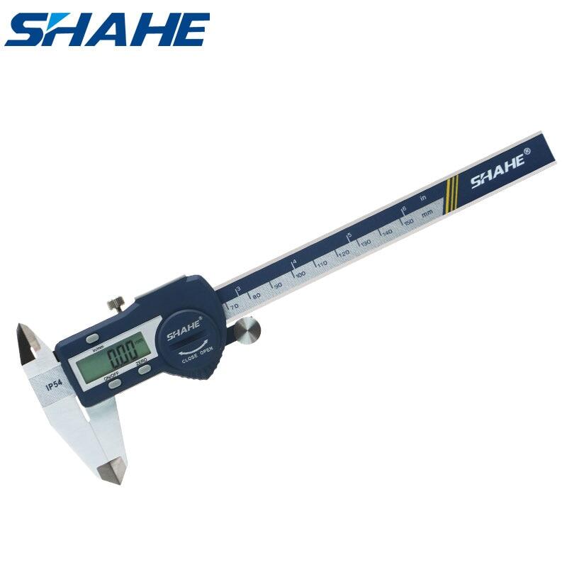 Shahe thước kẹp du xích kỹ thuật số chống nước ip54 thước kẹp điện tử kỹ thuật số 0-150 mm paquimetro kỹ thuật số
