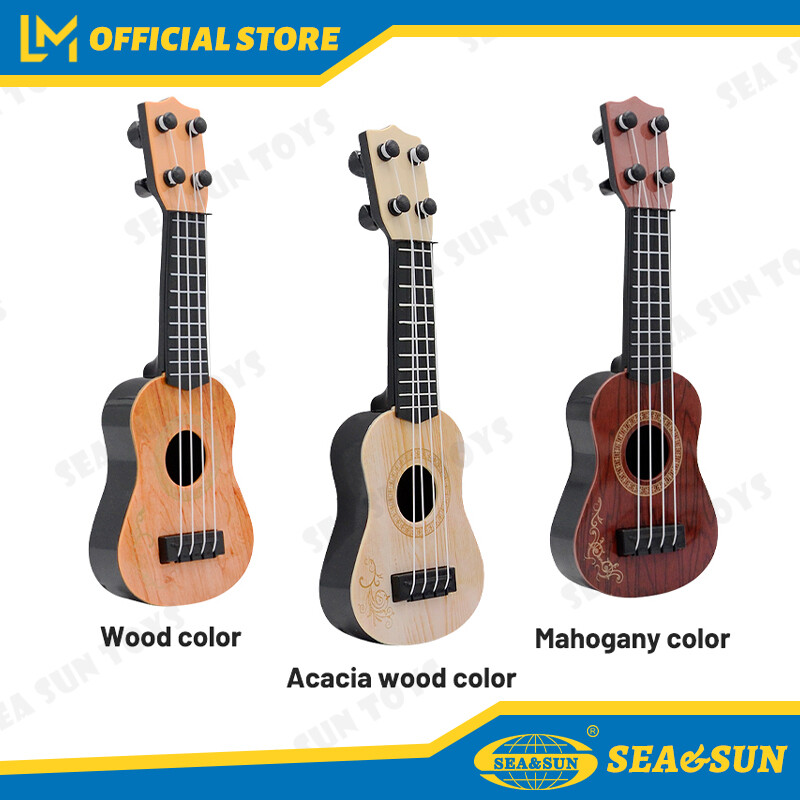 Đàn Ukulele Biển & Mặt Trời Nhạc Cụ Nhựa Gỗ Trơn, Guitar Ukulele Với Đồ Chơi Chọn Cho Trẻ Em, Quà Tặng