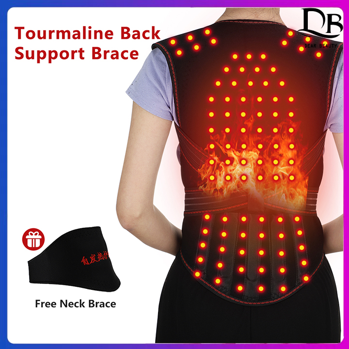 Dearbeauty Self Heating Back Support Waist Brace Back Stretcher Magnets Heating Therapy Support Belt Back Posture Corrector Spine Back Lumbar Belt ราคา 260 บาท*ส่งฟรี
