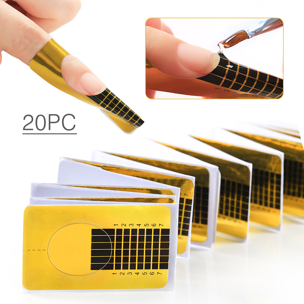 Coscilia 20 Mẫu Giấy Làm Móng Dụng Cụ Làm Móng Chuyên Nghiệp Dạng Móng Tay Acrylic Nối Dài