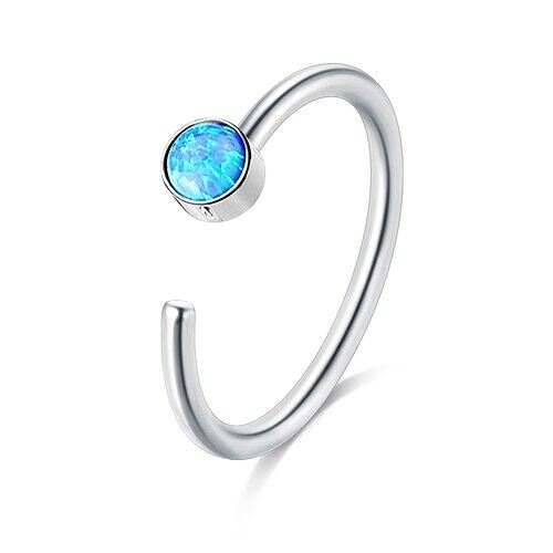 【Factory-direct】 Gift Pop 20G 1 Chiếc Khuyên Mũi Đinh Tán Cho Nam Nữ Hình Chữ C Có Kẹp Đá Cubic Zirconia Trang Sức Xỏ Khuyên Cơ Thể Bằng Thép