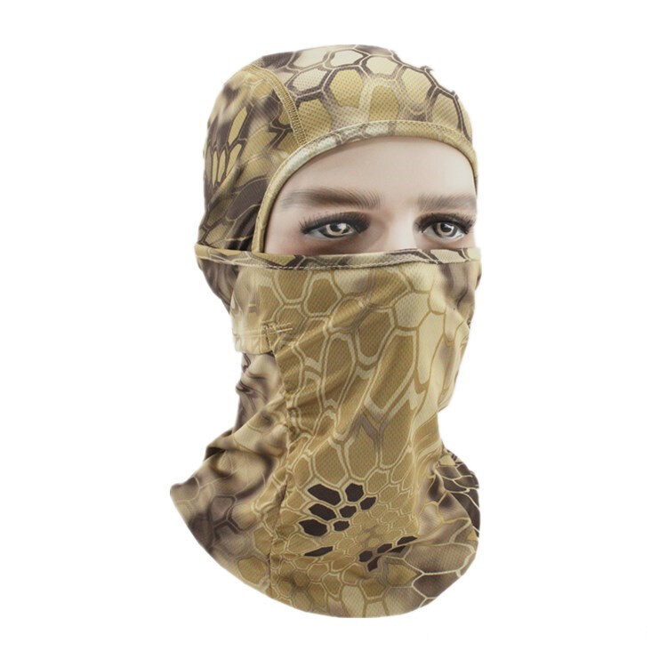 Balaclava ผ้าคลุมหน้าป้องกัน Full Face Hood หมวกลายทหารสำหรับรถจักรยานยนต์สกีเดินป่าตกปลากลางแจ้ง