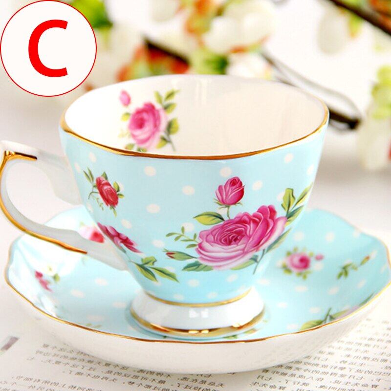 Bộ cốc cà phê Châu Âu xương kiểu Anh buổi chiều Bộ ấm trà tách cà phê đĩa món tráng miệng