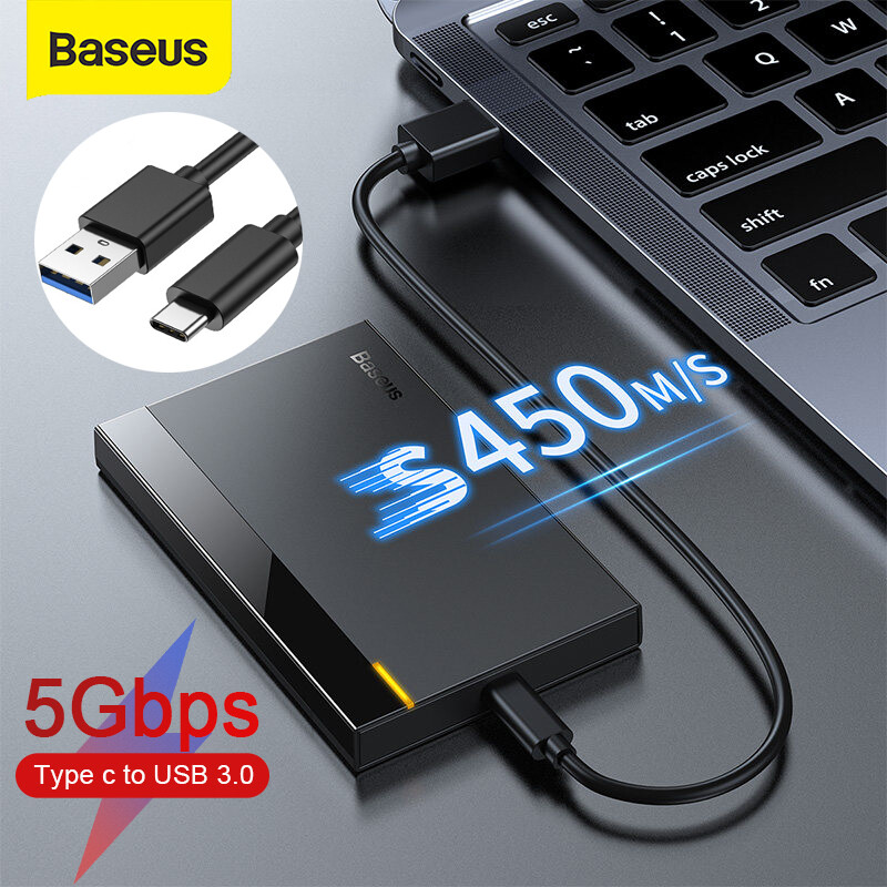 Baseus Vỏ HDD 2.5 SATA Để Bộ Chuyển Đổi USB Vỏ Bọc Ổ Cứng Cho SSD Đĩa HDD Loại Hộp C Trường Hợp HD Ổ HDD Gắn Ngoài Trạm Nối