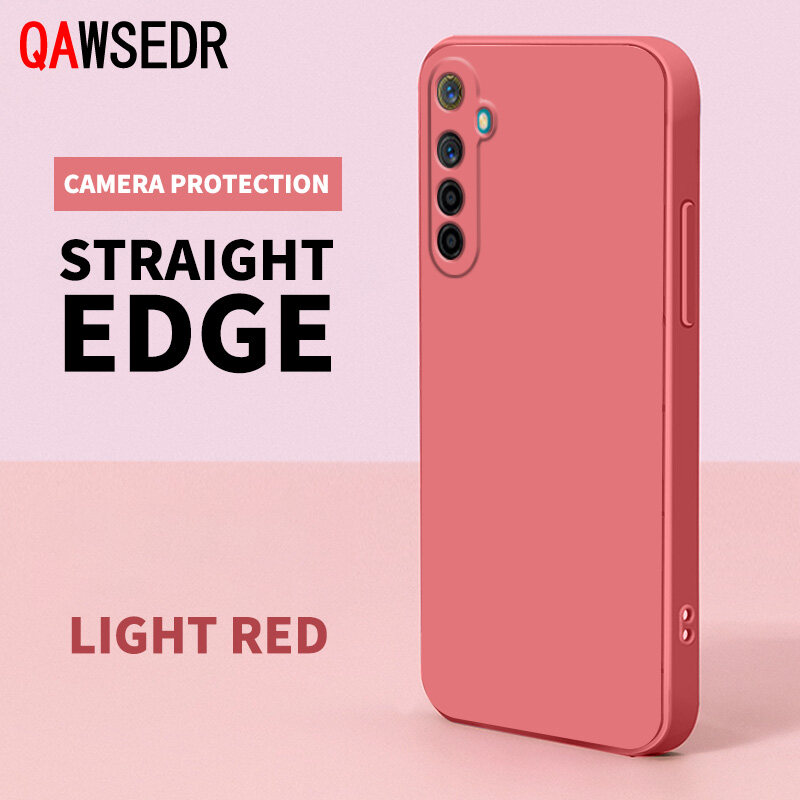 QAWSEDR Ốp Vuông Cho Realme 6 Pro XT X2 Ốp Bảo Vệ Máy Ảnh Chính Xác Ốp Điện Thoại Silicon Mềm