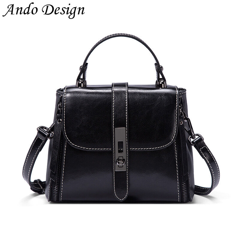 [Ando Design New Genuine Leather All-match Ins Women's Fashion Handbag Simple Wax Leather Fashion Casual Shoulder Messenger Bag,Ando Design New Genuine Leather All-match Ins Women's Fashion Handbag Simple Wax Leather Fashion Casual Shoulder Messenger Bag, ราคา 1,319 บาท*ส่งฟรี