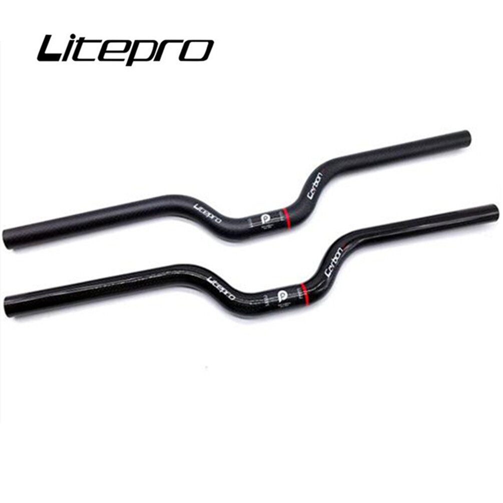 Litepro Bicycle M Handlebar Parts Folding Bike Carbon Fiber For Brompton 25.4 x 580MM Swallow Handle Bar Ultralight 105g