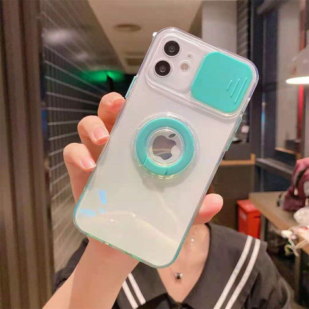 Hoce ốp lưng gradient trong suốt cho iphone x xs xr 11 12 13 14 pro max 7 8 plus ốp lưng điện thoại có vòng giữ bảo vệ máy ảnh