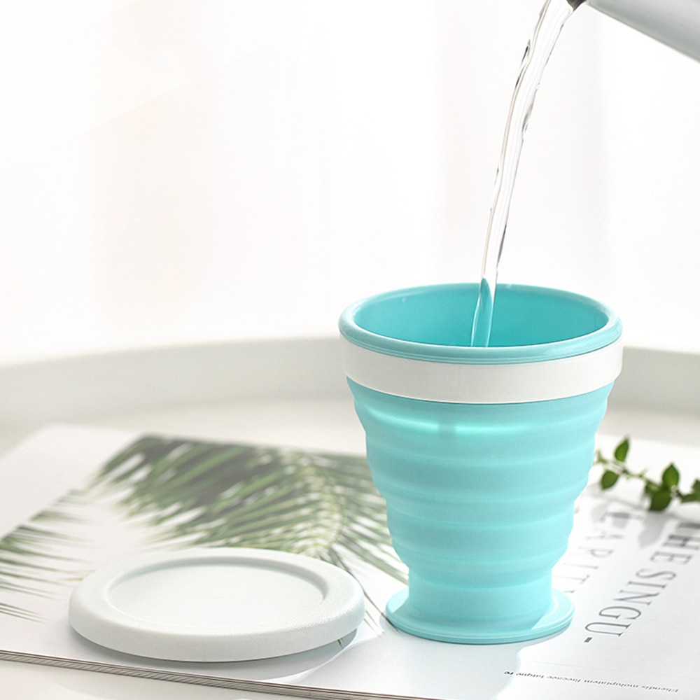 Cốc Gấp Silicon Có Thể Thu Vào Cốc Cà Phê Gấp Gọn Có Thể Thu Gọn Cốc Chai Nước Ngoài Trời Phụ Kiện Nhà Bếp Mới Lạ