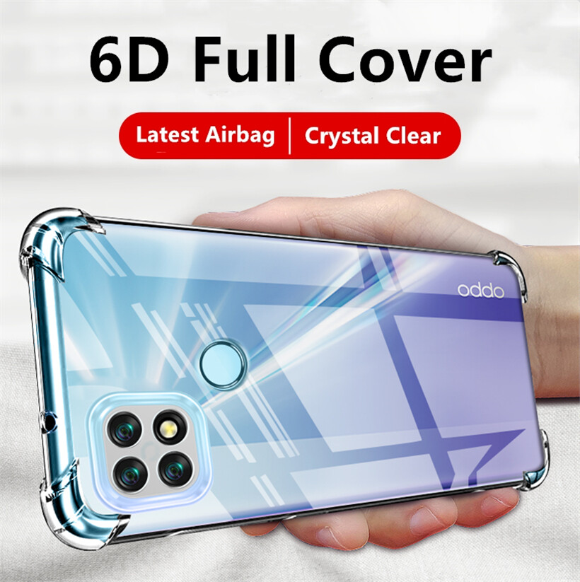 Ốp Thạch Bảo Vệ Góc Chống Sốc Gia Cố Trong Suốt Cho OPPO A15 CPH2185 Ốp Lưng Silicon Mềm Dẻo Trong Suốt