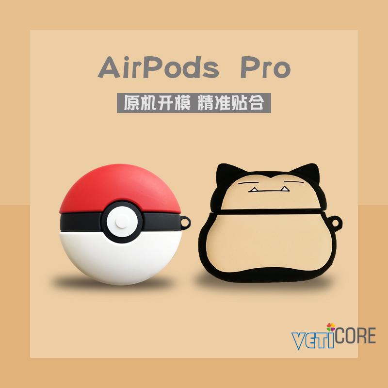 3D Pokeball Snorlax Dễ Thương Poke Mon Tai Nghe Trường Hợp Fornewapple Airpods Pro 1 2 3 Silicone mới Bìa Headphone AirPods Vỏ Phụ kiện bảo vệ AirPod Vàng Đen Trắng Đỏ