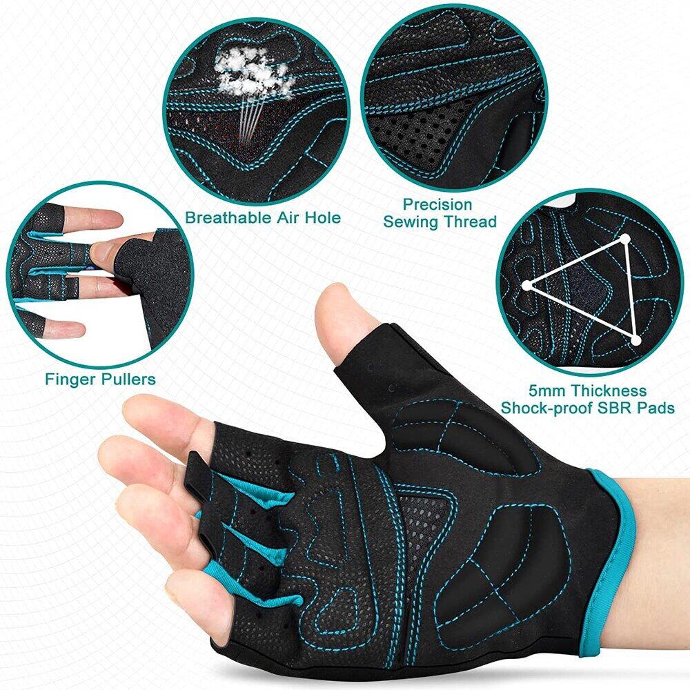 Bicycle Gloves Summer 5MM Pads Bike Gloves Anti-Vibration MTB Gloves Breathable Cycling Gloves Outdoor Biking Sport Glove