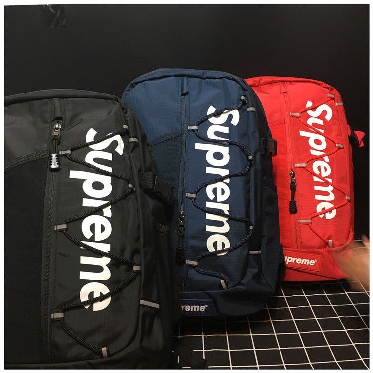 Supremeˉ phiên bản cao cấp tối cao Nhật Bản Mua Túi đựng máy tính Ba lô học sinh Superme Ba lô phản quang chất lượng cao