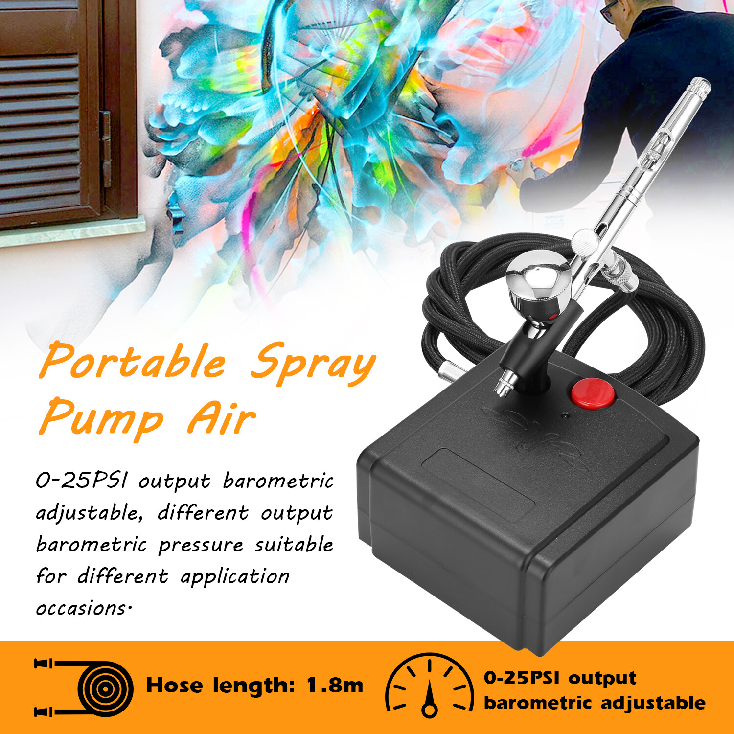 BO YIN Portable Spray Pump Air Compressor for Makeup Art Painting Craft