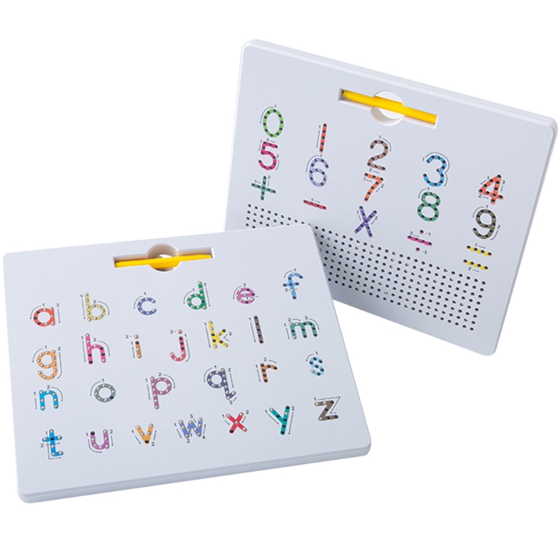 Bảng chữ cái từ tính, bảng chữ cái chữ viết hoa abc 2 trong 1 và bảng truy tìm số, học viết drawi