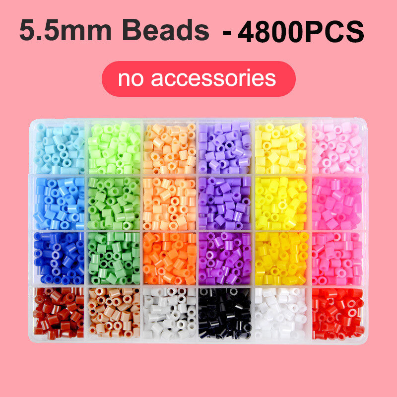 DIY Perler Fuse Beads for Hama 5.5MM 4800/1380 2.6MM 12000 Perler Fuse Beads Template Kids Handmade 