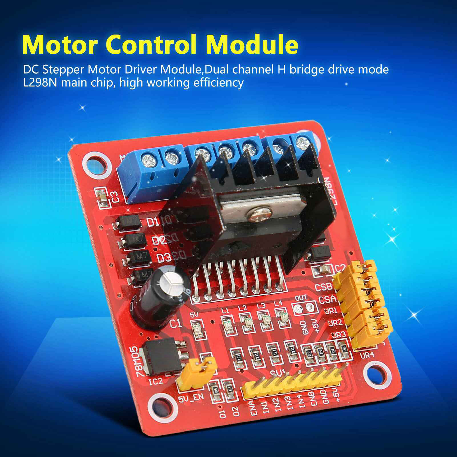 Điều khiển động cơ bước L298N Chip chính Bộ lọc lớn Bảng động cơ điều khiển với chỉ báo cho tự động hóa công nghiệp