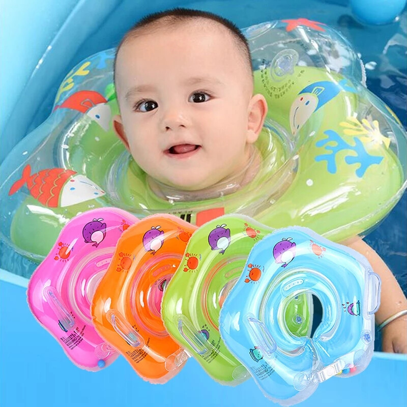 Phao bơi trẻ em phao bơi cho bé phụ kiện bơi lội cho bé ống phao cổ an toàn cho trẻ sơ sinh hình tròn để tắm hồng hạc bơm hơi nước oua400