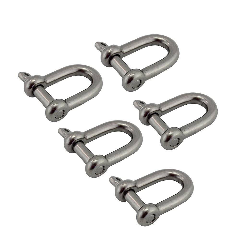 5 cái 304 cùm chữ D bằng thép không gỉ với chốt vít 4mm 5mm 6mm 8mm vít thép không gỉ chốt vít Neo D còng cho vòng đeo tay