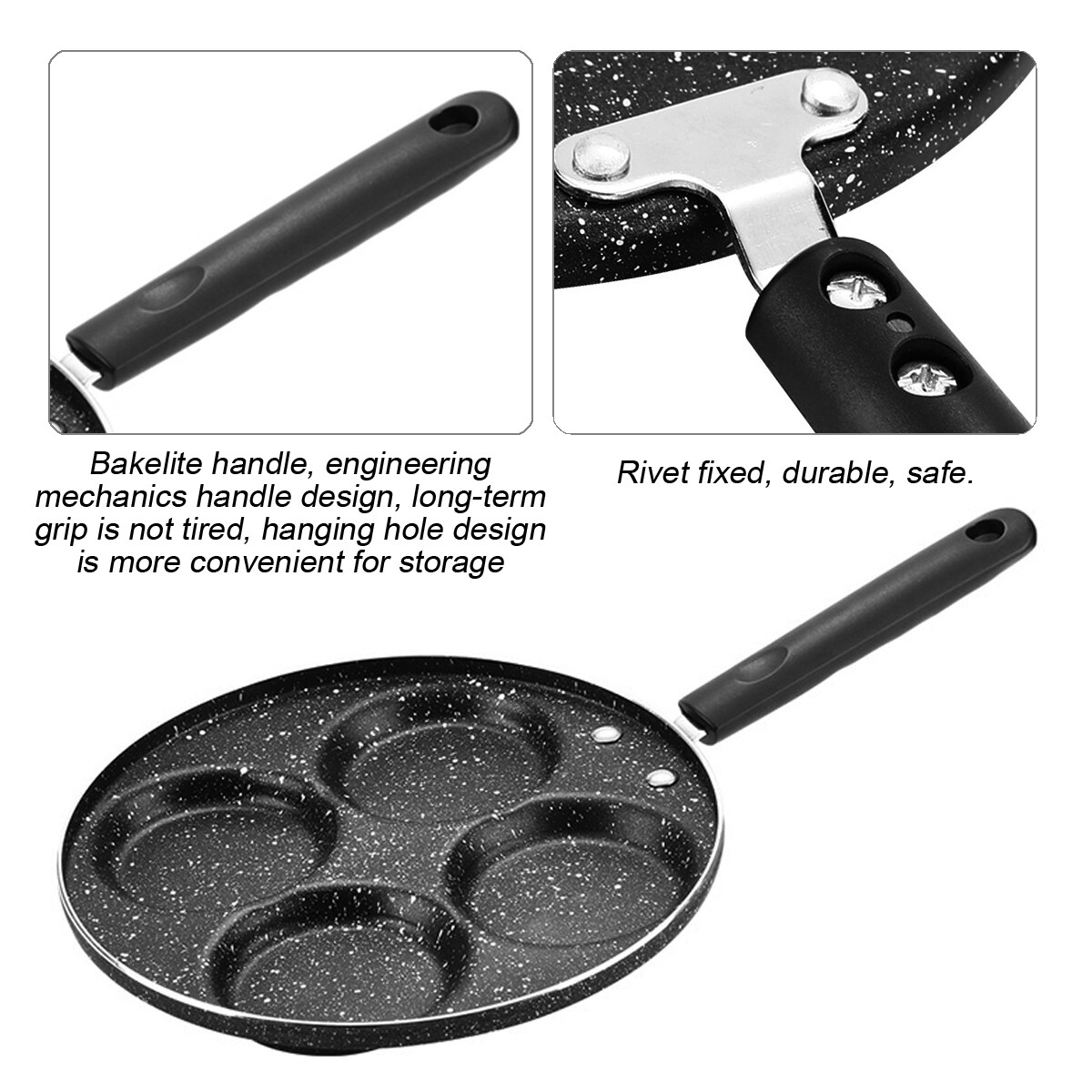 Generic 4/7 Holes Frying Pot Egg Omelet Pan Nonstick Pancake Steak