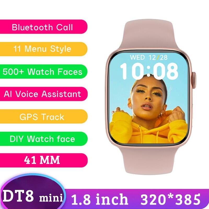 2023new 41mm dt8 Mini dòng đồng hồ thông minh 8 cuộc gọi Bluetooth NFC Bộ theo dõi GPS tập thể dục t