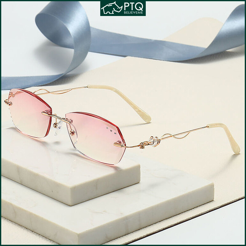 Reading Glass for Women Elderly High-definition Ultra-light Frameless Anti-blue Light Anti-fatigue Lady Reading Glasses PTQ ราคา 258 บาท*ส่งฟรี