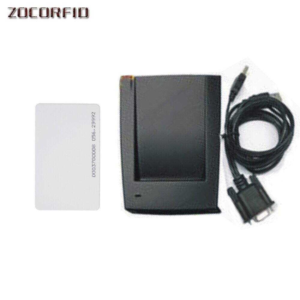 Đầu đọc thẻ rfid điều khiển ra vào rs232 đầu đọc thẻ rfid cổng rs232 125khz/usb vào dc5v màu đen + 2 chiếc thẻ
