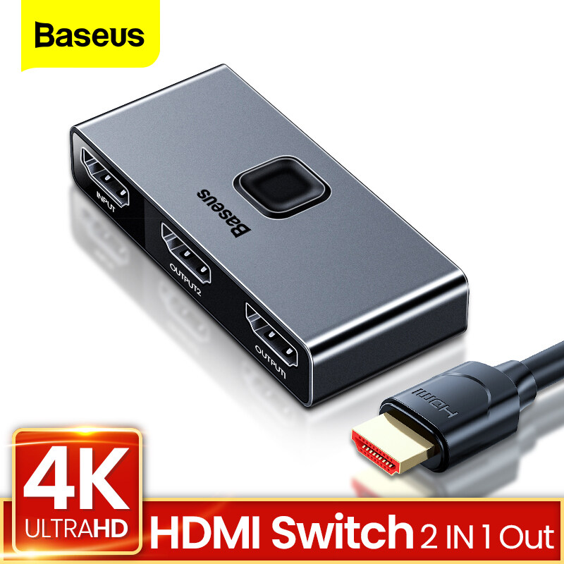 Bộ Chia Cổng HDMI 4K Baseus Bộ Chuyển Đổi HDMI Hai Chiều 2.0 Bộ Chuyển Đổi 1X2 & 2X1 Bộ Chuyển Đổi 2