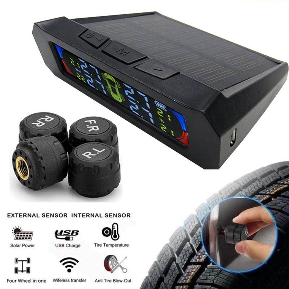 ใหม่เอี่ยมไร้สายความดันยาง Monitor การตรวจสอบแรงดันยางรถยนต์ระบบ TPMS เครื่องตรวจจับ + 4 เซ็นเซอร์ภายนอก ใหม่เอี่ยมไร้สายความดันยาง Monitor การตรวจสอบแรงดันยางรถยนต์ระบบ TPMS เครื่องตรวจจับ + 4 เซ็นเซอร์ภายนอก