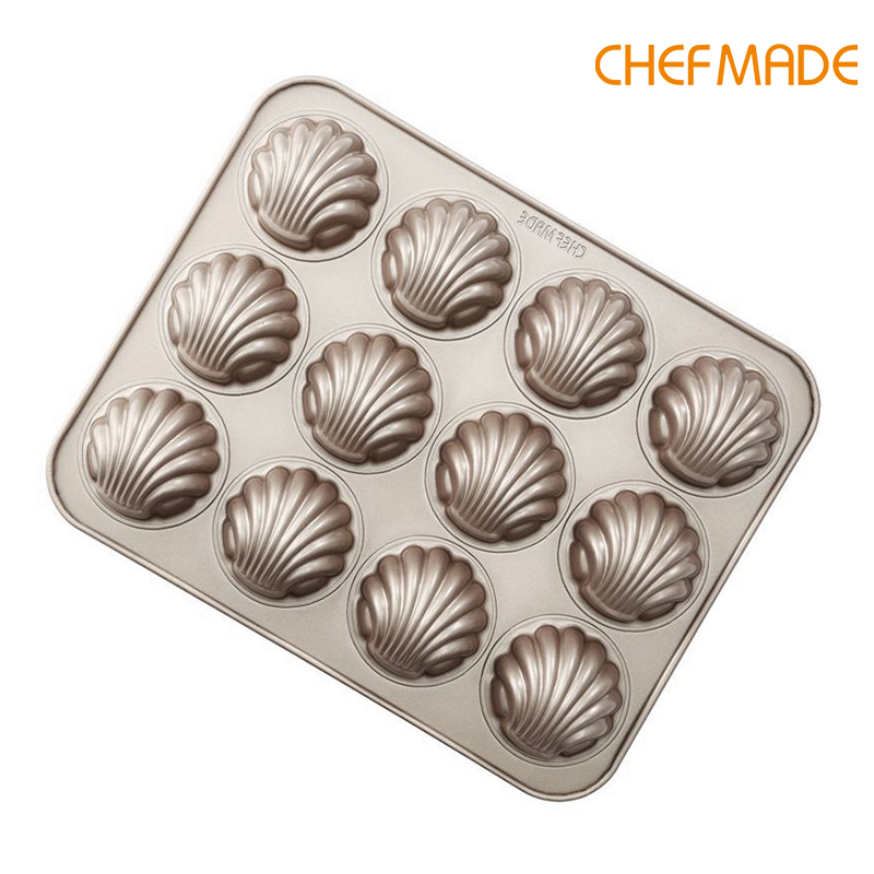 Chefmade khuôn madeleine khuôn làm bánh khuôn làm bánh hình cầu chống dính 12 cốc khuôn làm bánh kiểu nhật wk9316/wk9872