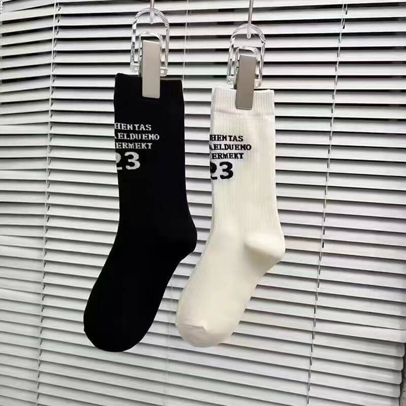 Alphanumeric vớ nam nữ vớ cotton màu trắng đen vớ màu trơn cho nam