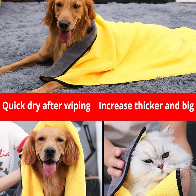 【New Fire】 LargeAbsorbentThick Cat DogBathrobeDogSoft Dogs Blankets Quick drying PetTowels