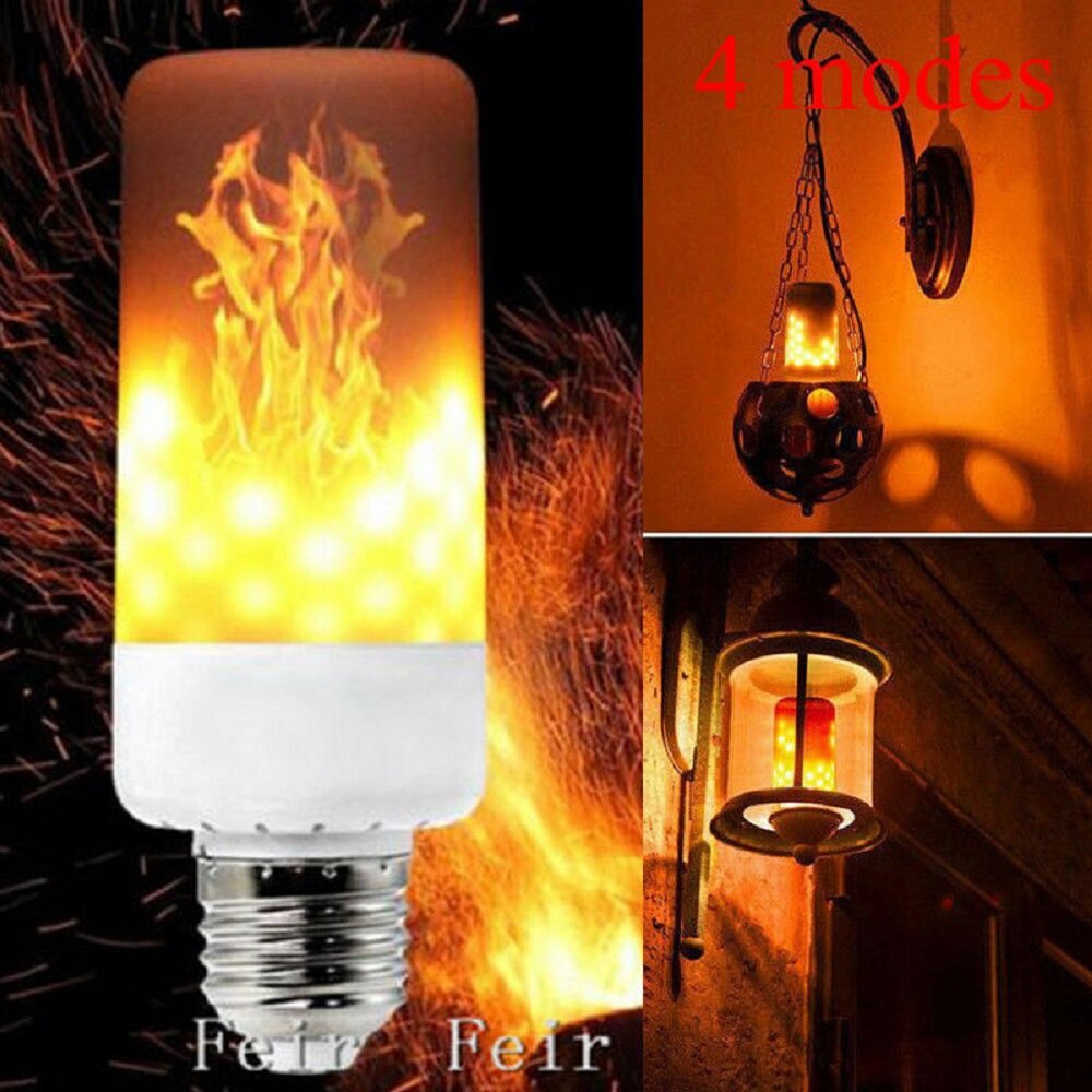 Bóng đèn led lửa tự nhiên hiệu ứng ngọn lửa 4 chế độ chính hãng bóng đèn lửa mô phỏng e27 nhấp nháy đèn đèn chớp mô phỏng giáng sinh, đèn trang trí nội thất đèn trang trí năm mới dải đèn led trồng cây đèn cảnh quan