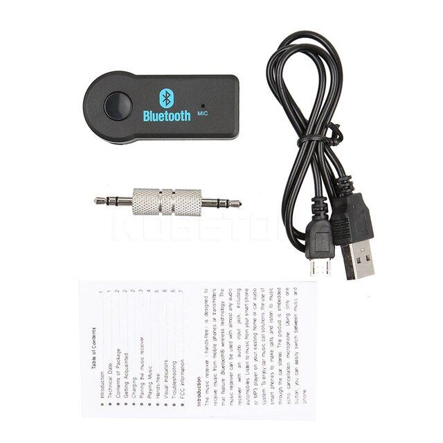 Kebidu Bluetooth Mini Bộ thu tín hiệu âm thanh âm thanh Bộ chuyển đổi không dây 3.5mm Rảnh tay cuộc gọi Bộ phát Bluetooth Bộ phụ kiện xe ô tô AUX