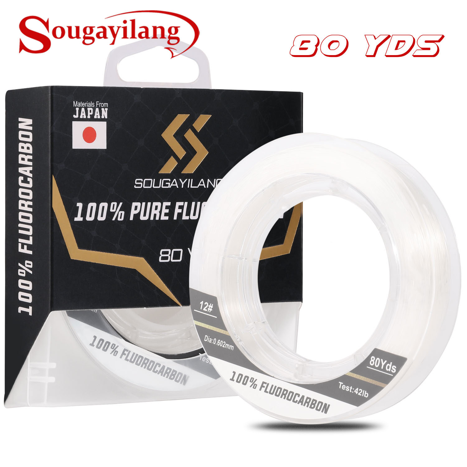 COD  Dây Dẫn Đầu Dây Câu Fluorocarbon Chìm 100%, 80 YDs Nguyên Liệu Thô 0.14Mm-0.813Mm Từ Nhật Bản