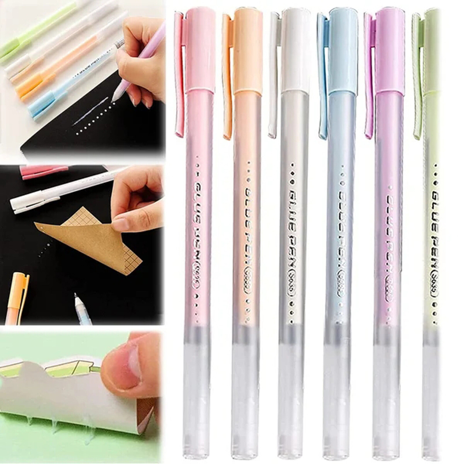Xiaxuannai nhanh khô Bút Keo Dán 1mm Nib với clip Bìa bám dính chắc DIY handmade văn phòng phẩm trẻ em giấy bọc sách vở thủ công mỹ nghệ Tacky Bút Keo Dán cho các trường học dễ thương keo lỏng