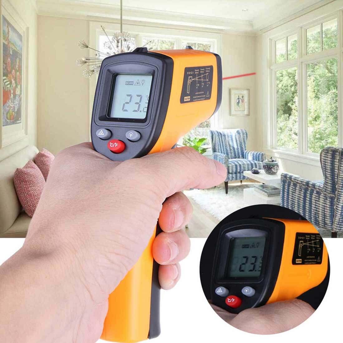 [Hàng Có Sẵn] GM320 Kỹ Thuật Số Laser Đo Nhiệt Độ Công Nghiệp Hồng Ngoại Không Tiếp Xúc Có Đèn Nền-50-380 ° C (Không Dành Cho Người ）