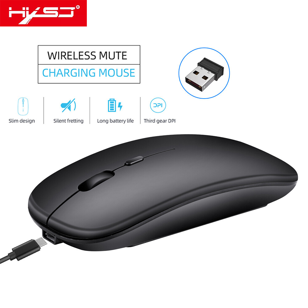 HXSJ Chuột M90 Chuột Bluetooth Không Dây Chuột Không Dây 5.0 + 2.4G Chuột Im Lặng Có Thể Sạc Lại Chế Độ Kép Cho Máy Tính Xách Tay Chuột Máy Tính Văn Phòng Chuột Siêu Mỏng Không Tiếng Ồn Có Đầu Thu USB Bộ Thu Kép