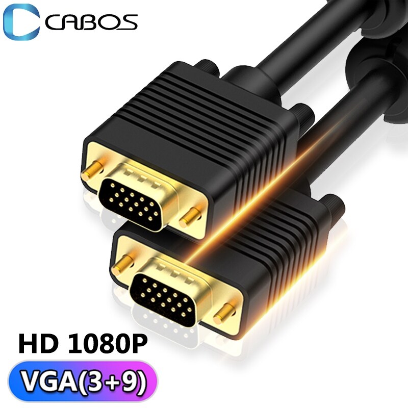 Cáp vga hd 1080p 3 9 cáp nối dài video đực sang đực với lõi ferrite cho máy chiếu màn hình tv box 1m/1.5m/2m/3m cáp vga