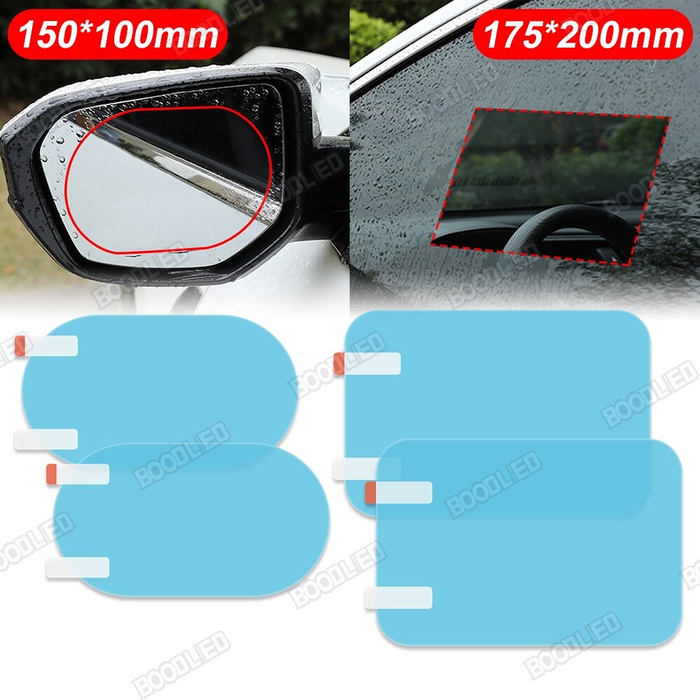 【A NEW】 4pcs Car Side Rearview Mirror Waterproof Anti-Fog Film Window Glass Can Protect Your Vision Driving On Rainy Days.