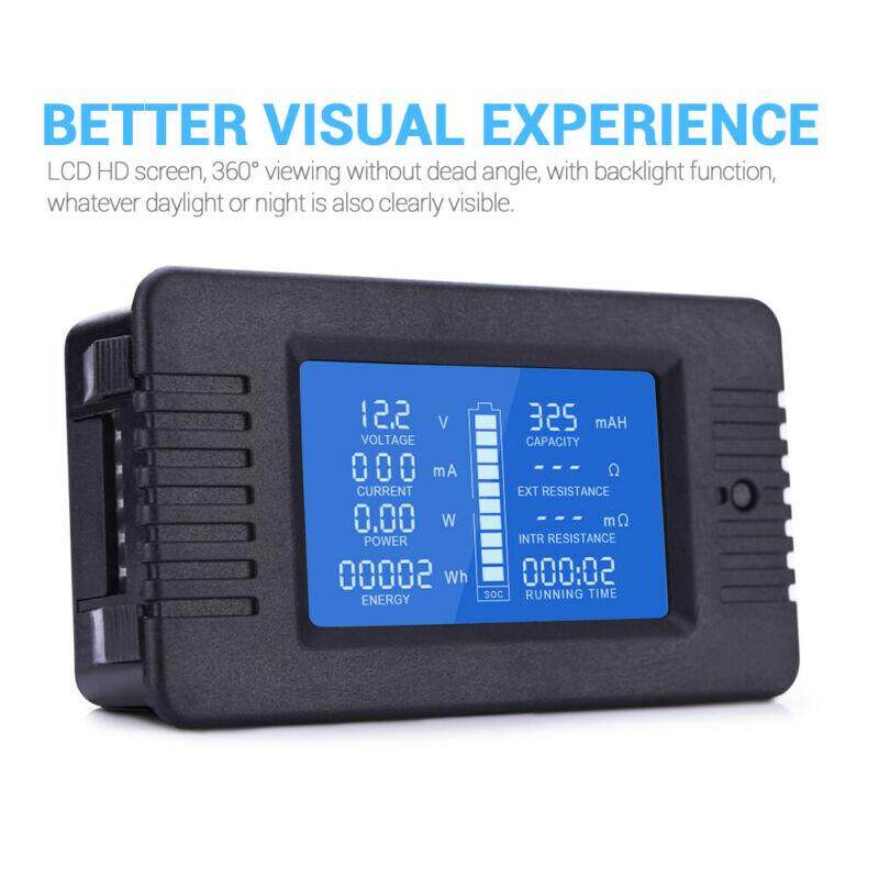 0100A Shunt DC Battery Digital Voltmeter Ammeters Monitor Meter 0200V