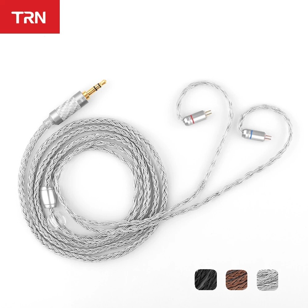 NewTRN T2 Tai Nghe Cáp Cáp Nâng Cấp HIFI Mạ Bạc 16 Lõi MMCX Phích Cắm 3.5/2.5Mm/ 2Pin Kết Nối, Màu Xám Cho TRN VX V80 V30 AS10 IM2 BT20S C16 C10 V90 V10 S2 T2 Không Khí Vua BQ3 T3
